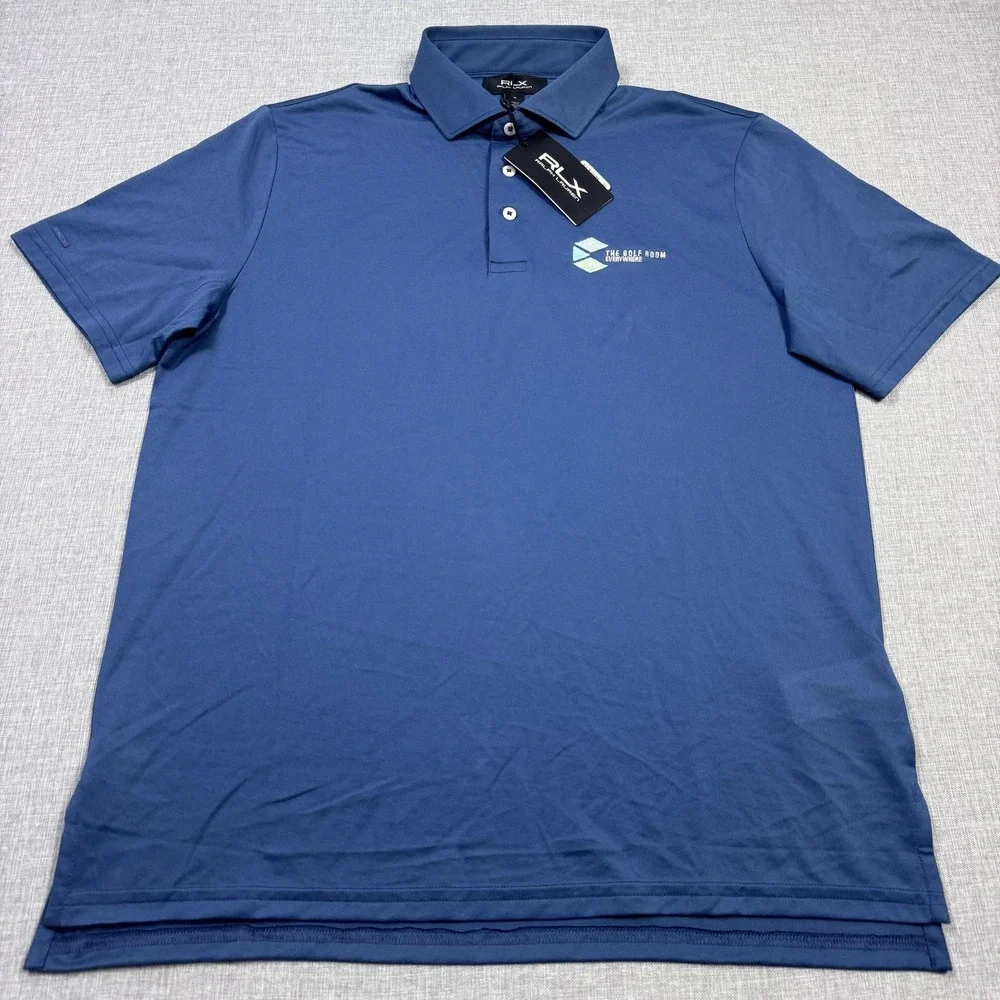RLX Ralph Lauren Polo Shirt Mens M Blue Short Sleeve Polyester Moisture Wicking - Picture 6 of 13